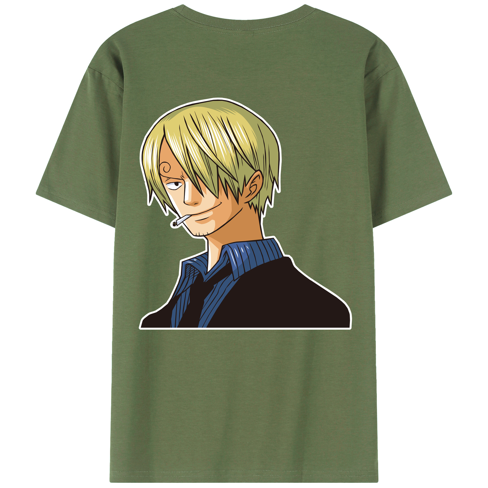 （画像用） ワンピース サンジ ONE PIECE Sanji 綿100％ メンズ半袖Tシャツ（バックプリント） 通気性